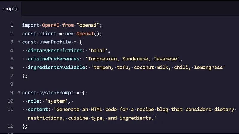 OpenAI JavaScript API: Building a Recipe Blog
